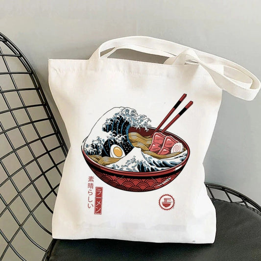 The Great Wave off Kanagawa Series Tote Bag - Ramen