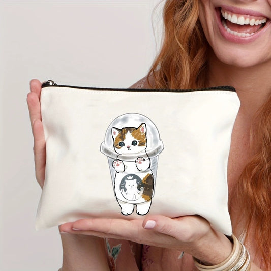 Cute Kitty Cat Make Up Bag Starbucks