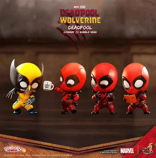 Hottoys 2024 Deadpool & Wolverine Anime Figure Deadpool Wolverine Action Figure Cosbaby