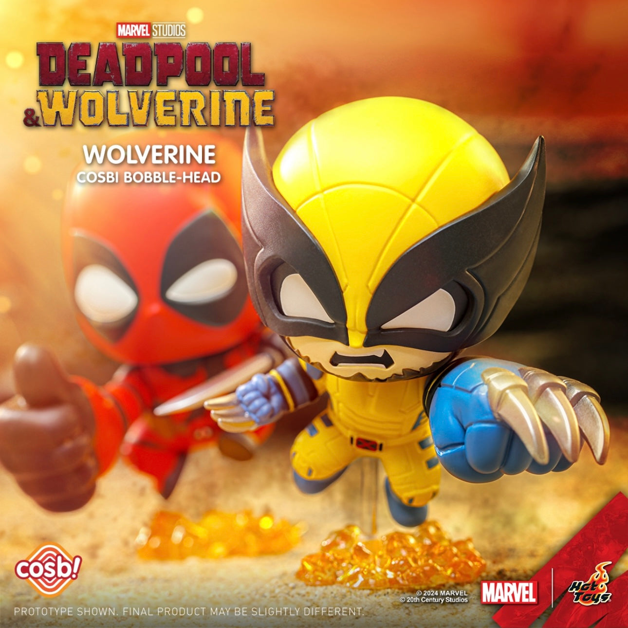 Hottoys Cosbi Deadpool & Wolverine Bobble Head Collection Blind Box