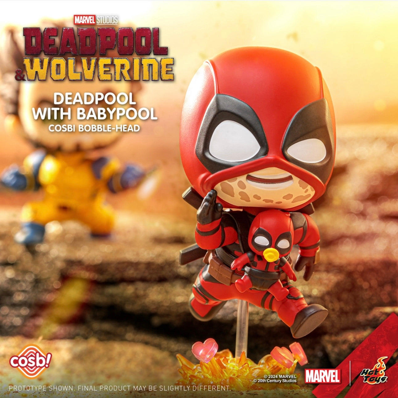 Hottoys Cosbi Deadpool & Wolverine Bobble Head Collection Blind Box